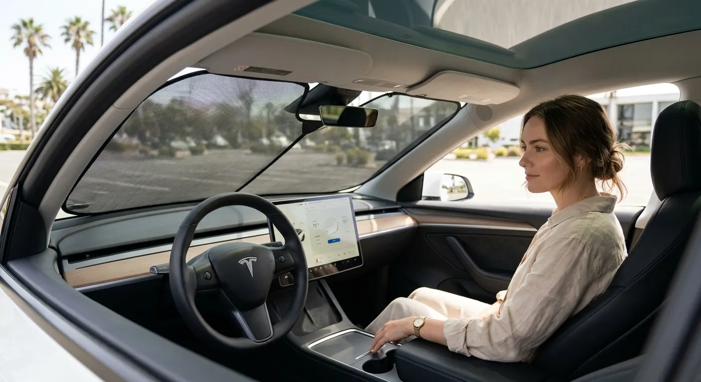 How Much Does a Tesla Sunshade Actually Lower Cabin Heat?