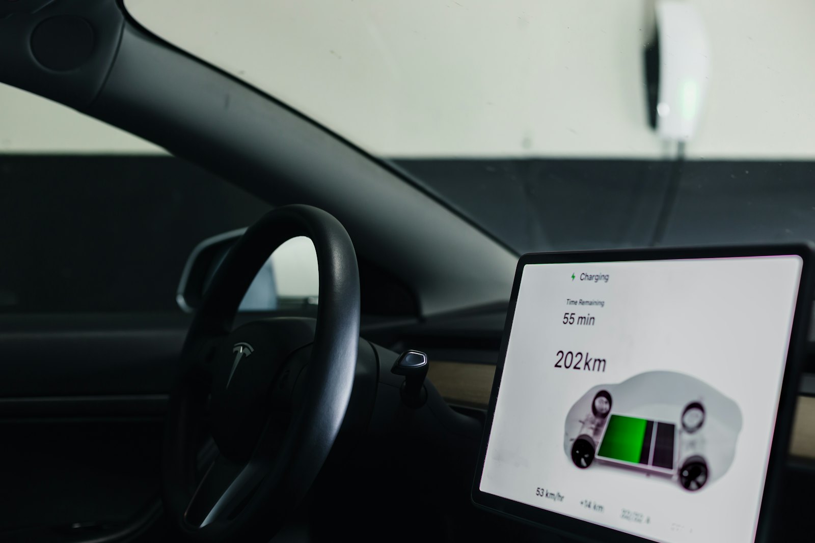 Modern EV cabin interior